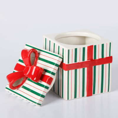 Martha Stewart Festive Bow Ceramic Cookie Jar