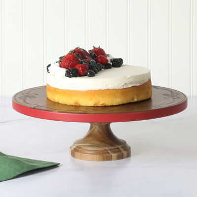 Martha Stewart Festive Bow Wood Cake Stand