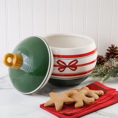 Martha Stewart Festive Bow Ceramic Cookie Jar