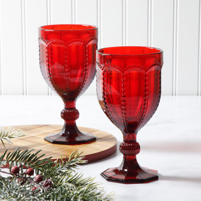 Martha Stewart Festive Bow 4-pc. Wine Glass Set