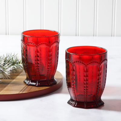 Martha Stewart Festive Bow 4-pc. Dishwasher Safe Drinkware Set