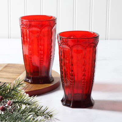 Martha Stewart Festive Bow 4-pc. Glass Tumbler Set