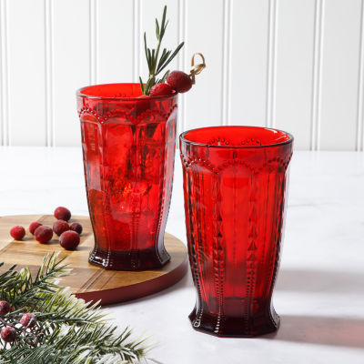 Martha Stewart Festive Bow 4-pc. Glass Tumbler Set