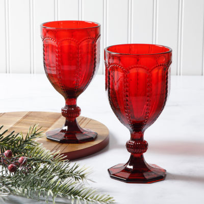 Martha Stewart Festive Bow 4-pc. Glass Goblet Set