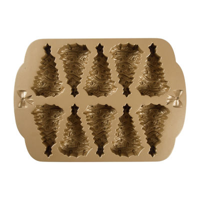 Martha Stewart Festive Bow 13.2X9.5 Mini Christmas Tree Cakelette Pan