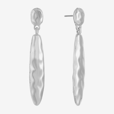 Liz Claiborne Hammered Womens Hypoallergenic Drop Earrings