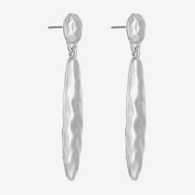 Liz Claiborne Hammered Womens Hypoallergenic Drop Earrings