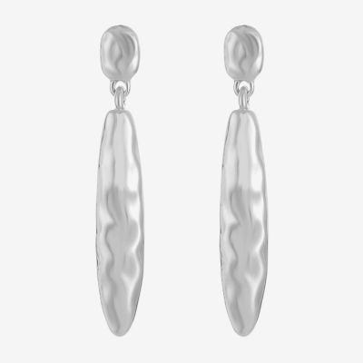 Liz Claiborne Hammered Womens Hypoallergenic Drop Earrings