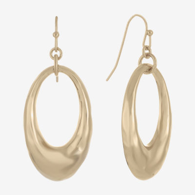 Liz Claiborne Hammered Link Womens Drop Earrings