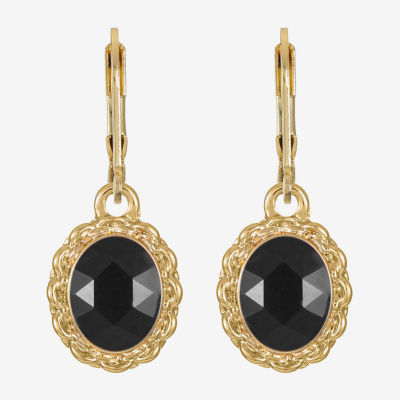 Monet Jewelry Gold Tone Womens Glass Oval Drop Earrings
