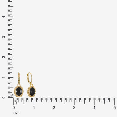Monet Jewelry Gold Tone Womens Glass Oval Drop Earrings