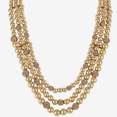 Monet Jewelry Womens Brown Glass 18 Inch Beaded Necklace