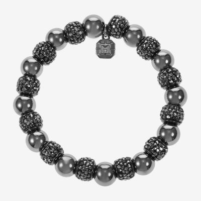 Monet Jewelry Womens Brown Glass Surgical Steel Round Stretch Bracelet