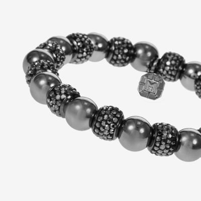 Monet Jewelry Womens Brown Glass Surgical Steel Round Stretch Bracelet