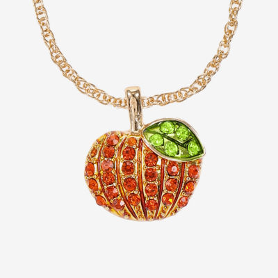 Monet Jewelry Gold Tone Pumpkin Womens Multi Color Glass 2-pc. Jewelry Set