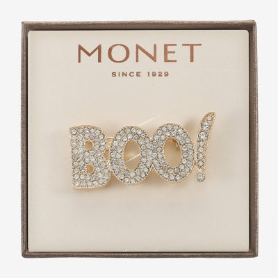 Monet Jewelry Halloween Boo Glass Pin