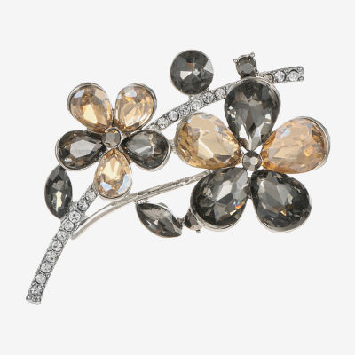 Monet Jewelry Gray Glass Pin