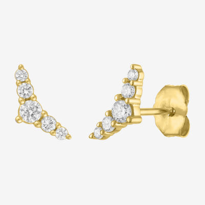 (G-H, Si2-I1) 1/4 CT. T.W. Lab Grown White Diamond 10K Gold 4mm Stud Earrings