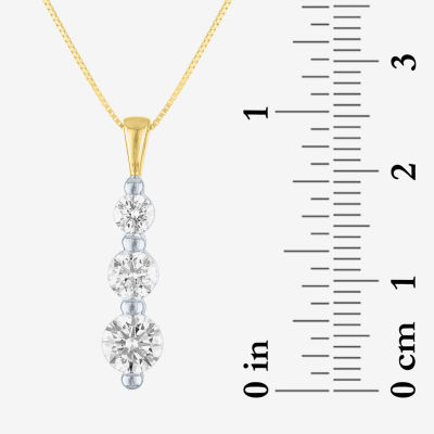 (Gh / Si2 I1) Womens 1 CT. T.W. Lab Grown White Diamond 10K Gold 18 Inch Pendant Necklace