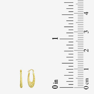 Croissant Womens 10K Gold 22mm Round Hoop Earrings