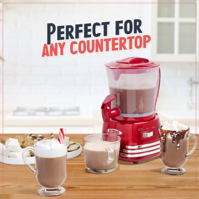 Nostalgia Retro 32-Ounce Hot Chocolate, Milk Frother, Cappuccino, Mocha, Latte Maker and Dispenser