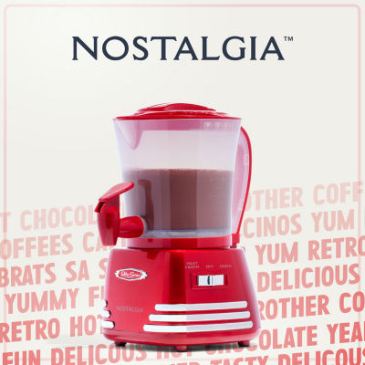 Nostalgia Retro 32-Ounce Hot Chocolate, Milk Frother, Cappuccino, Mocha, Latte Maker and Dispenser