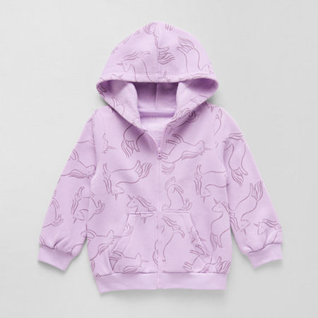 Okie Dokie Girls Fleece Hooded Lightweight Jacket, 18 Months, Purple