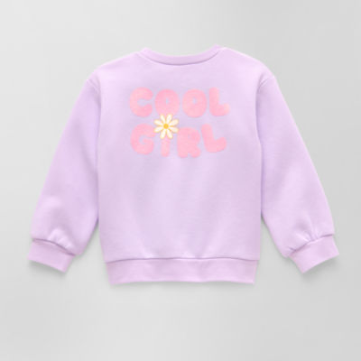 Okie Dokie Toddler & Little Girls Crew Neck Fleece Long Sleeve Sweatshirt