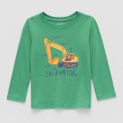 Okie Dokie Toddler Boys Crew Neck Long Sleeve Adaptive Regular Fit Graphic T-Shirt