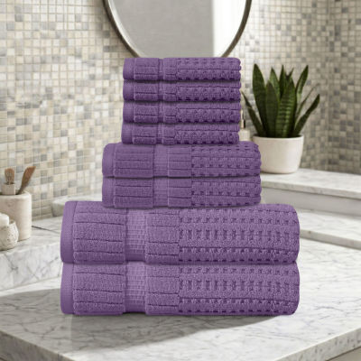 Home Weavers Inc Willow Collection 100% Cotton Zero Twist Super Absorbent 8-pc. Quick Dry Bath Towel Set