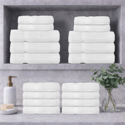 Home Weavers Inc Willow Collection 100% Cotton Zero Twist Super Absorbent 18-pc. Quick Dry Bath Towel Set