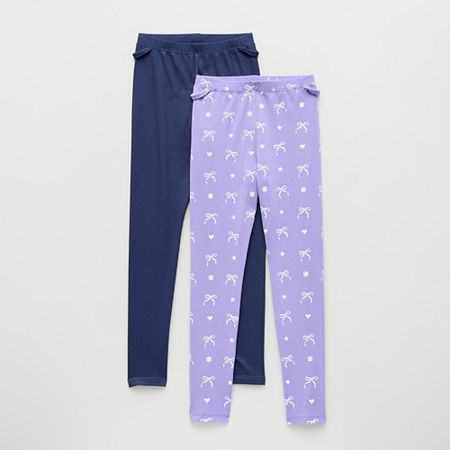 Thereabouts Little & Big Kid Girls Seated Wear 24" Straight 2-pc. Full Length Leggings, X-small (6-6x), Purple