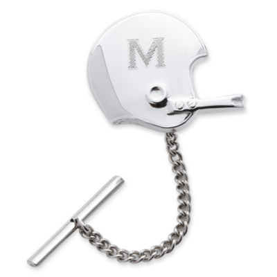 Football Helmet Rhodium-Plated Tie Tack