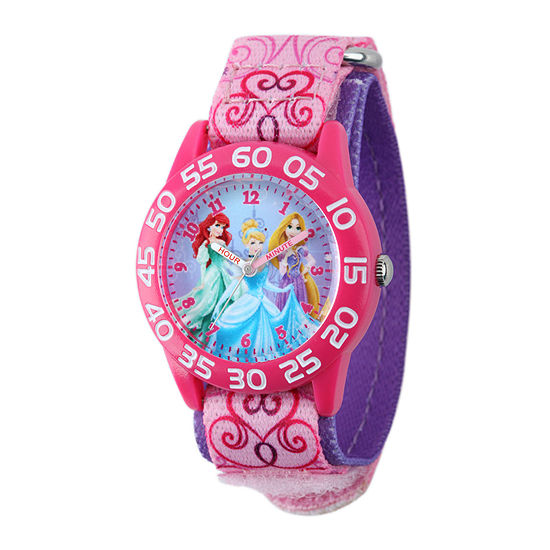 Disney Time Teacher Cinderella Princess Girls Pink Strap Watch W001992