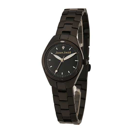 Personalized Dial Womens Black Stainless Steel Bracelet Watch