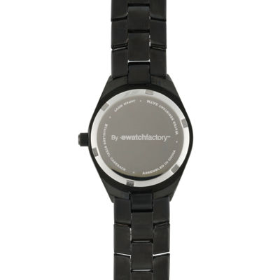 Personalized Dial Womens Black Stainless Steel Bracelet Watch