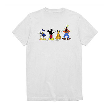 JCPenney Friends - Mouse Mouse Crew Graphic Neck 4 Fit Sleeve Short T-Shirt, Regular Mens Mickey White Color: Minnie