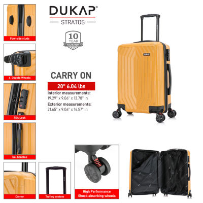 Dukap Stratos 20 Inch Hardside Lightweight Carry-On Spinner Luggage