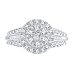 Womens 1 CT. T.W. Genuine White Diamond 10K White Gold Round Engagement Ring