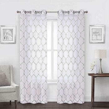 Regal Home Annabelle Sheer Grommet Top Set Of 2 Curtain Panel Jcpenney