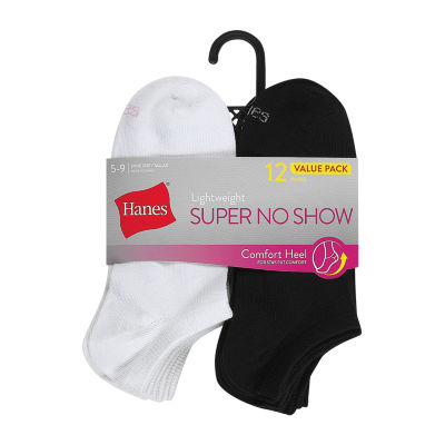 Hanes Lightweight Womens Multi-Pack 12 Pair Liner Socks