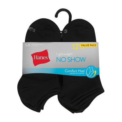 Hanes Lightweight 12 Pair No Show Socks Womens