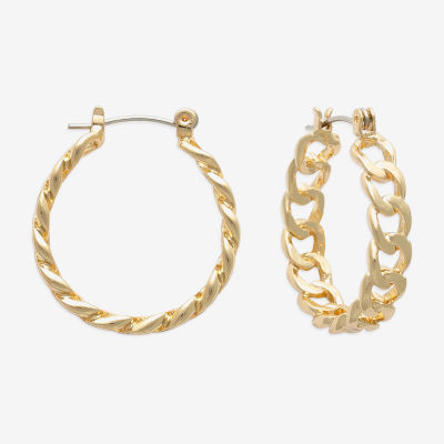 Mixit Hypoallergenic Stainless Steel Hoop Earrings