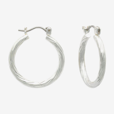 Mixit Silver Tone Hypoallergenic Stainless Steel Hoop Earrings