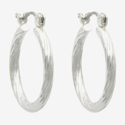 Mixit Silver Tone Hypoallergenic Stainless Steel Hoop Earrings