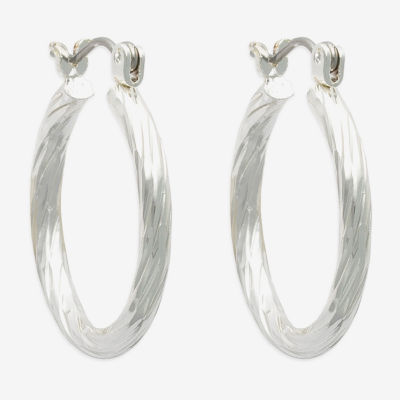 Mixit Silver Tone Hypoallergenic Stainless Steel Hoop Earrings