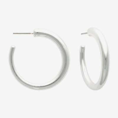 Mixit Silver Tone Hypoallergenic Stainless Steel Hoop Earrings