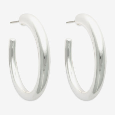 Mixit Silver Tone Hypoallergenic Stainless Steel Hoop Earrings