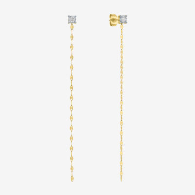 Diamond Addiction (G-H / Si2-I1) 1/10 CT. T.W. Lab Grown White Diamond 10K Gold Drop Earrings