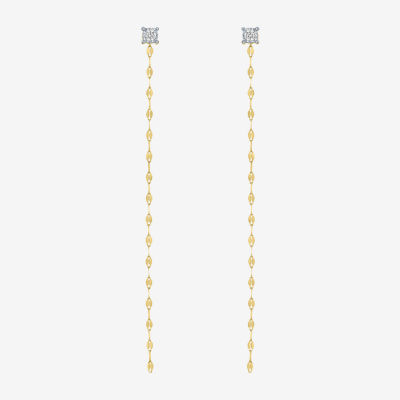 Diamond Addiction (G-H / Si2-I1) 1/10 CT. T.W. Lab Grown White Diamond 10K Gold Drop Earrings